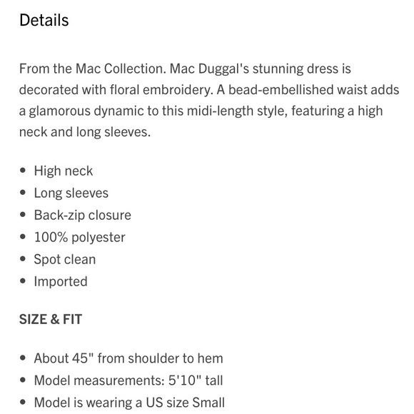 Mac Duggal Black Dress with Floral Embroidery - Picture 7 of 7